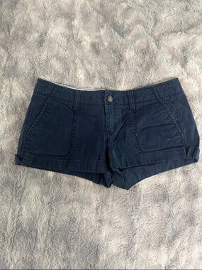 Old Navy Women's High-Waist Navy Roll-Hem Shorts